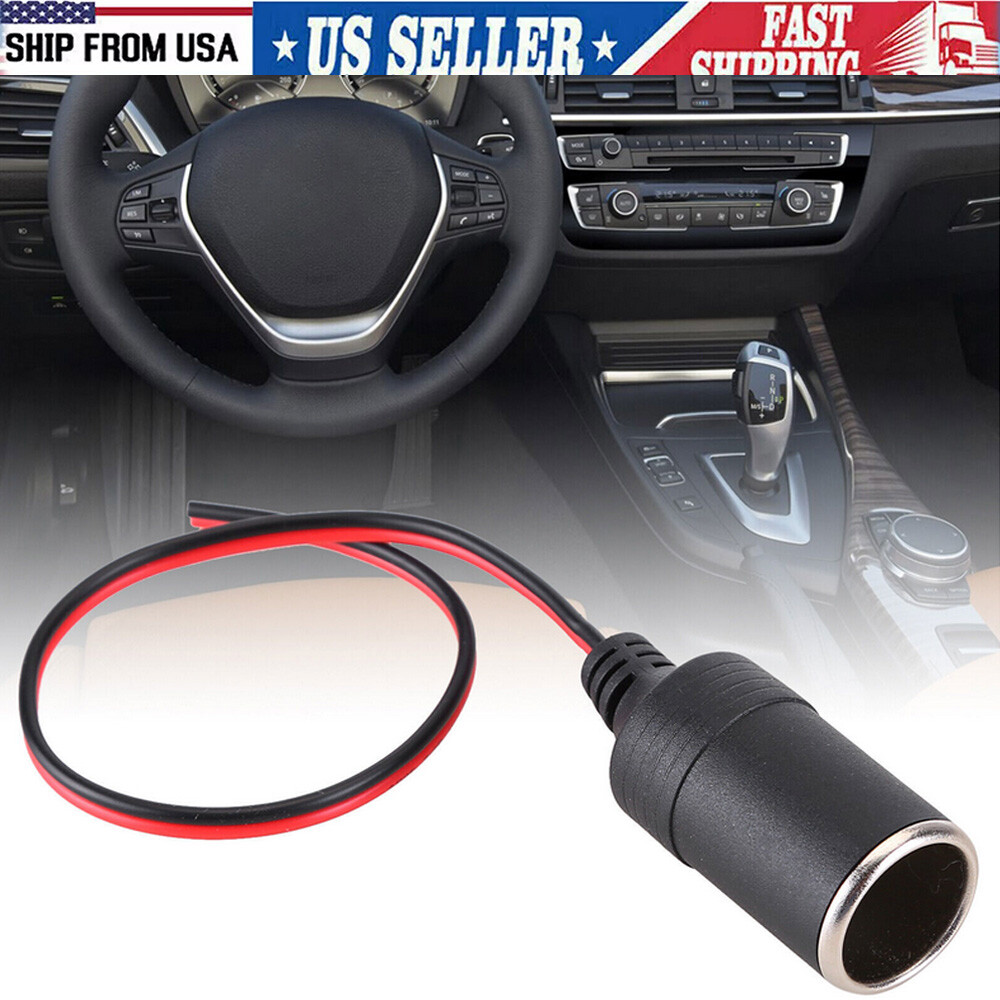 DC 12-24V Car Cigarette Lighter Female Socket Power Plug Connector Adapter Cable