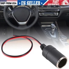 DC 12-24V Car Cigarette Lighter Female Socket Power Plug Connector Adapter Cable