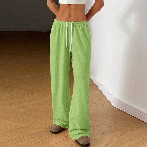 Women's Casual Drawstring Elastic Waist Pants Comfortable Straight Yoga Loose - Picture 28 of 36