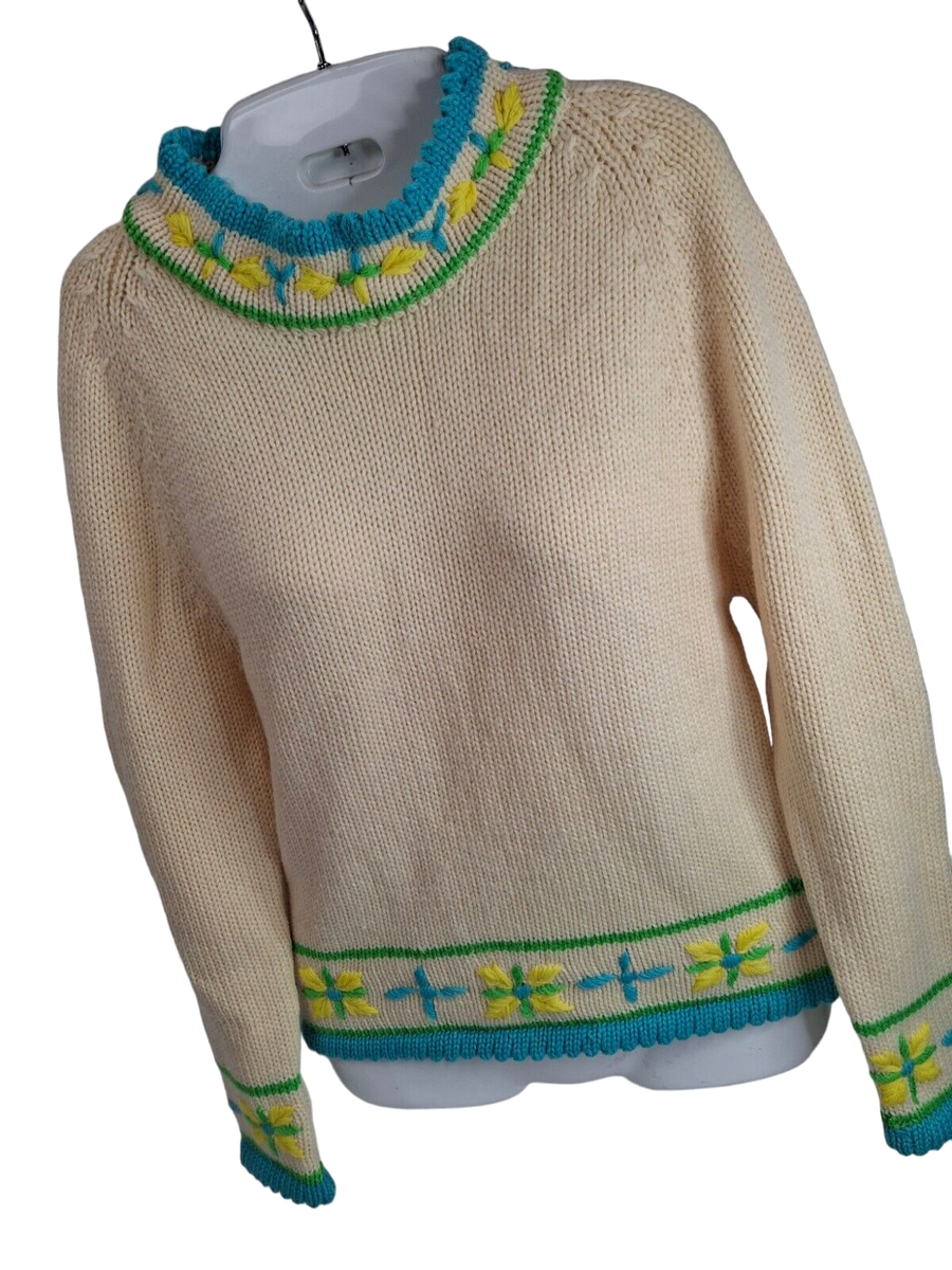 Vintage Sweater British Colony Hong Kong 60s Virgin Wool Hand 