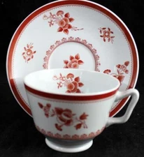 Spode Gloucester Red Cup and Saucer Set