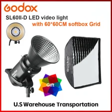 US Godox SL60IID 70w LED COB Video Light Bowens with 60*60cm softbox Grid KIT