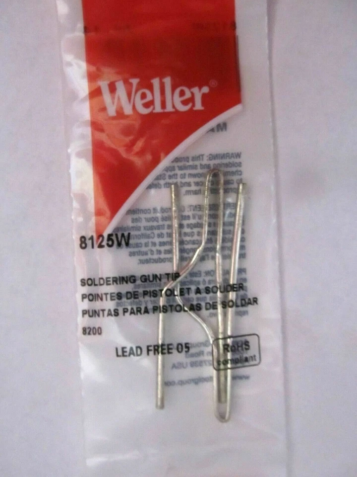 2 puntas de repuesto de soldador Weller para pistola #8200 modelo # 8125W NUEVO Foto 2 de 2