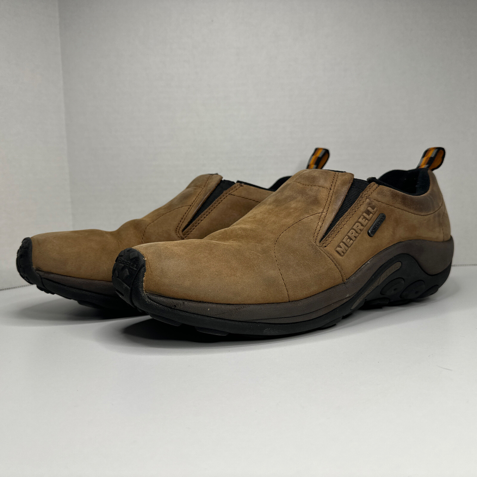 Scarpe Merrell Uomo 9 5 Slip On Jungle Moc Nubuck Pelle Marrone J52927 Impermeabili