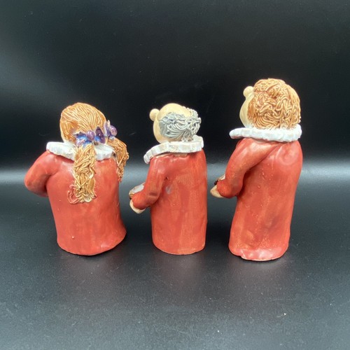 3 Vintage Studio Art Pottery Christmas Choir Figurines - Picture 4 of 12