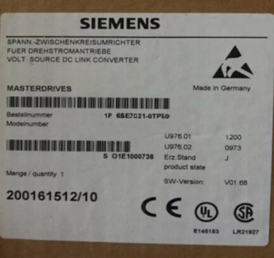 6SE7021-0TP50 New SIEMENS MOTION CONTROL COMPACT PLUS INVERTER 6SE7021-0TP50