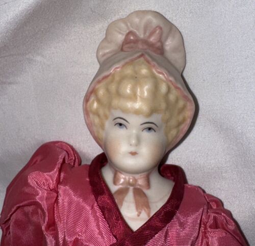 ANTIQUE REPRODUCTION Doll BONNET HEAD Artist Signed ELABORATE COSTUME - Picture 1 of 12
