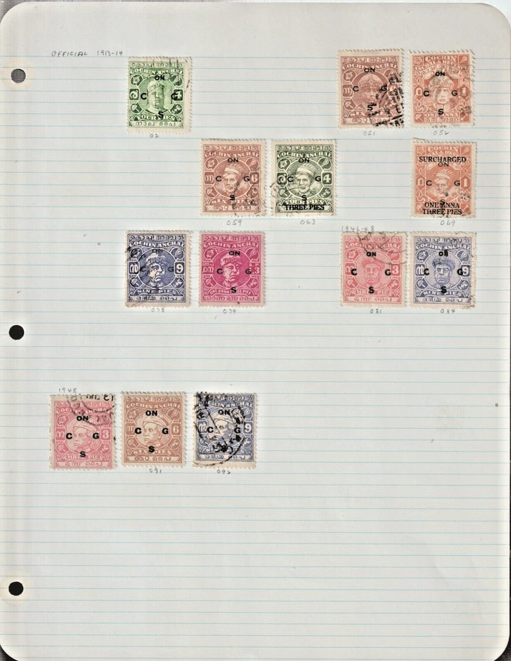 India Feudatory States Collection 19 Century / 1940's , 6 Pages 120 Used Unused - Image 3 of 4