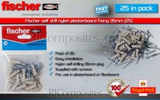 Image of Fischer self drill nylon plasterboard fixing 35mm Pack of 25 !!!