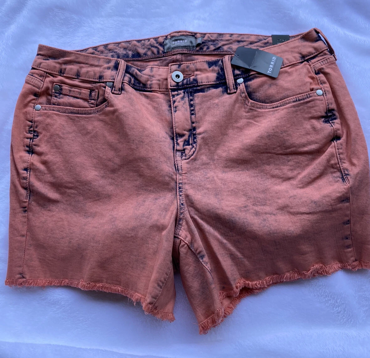 Torrid Vintage Denim Shorts Coral Wash Stretch Plus Size 18 2X NWT | eBay