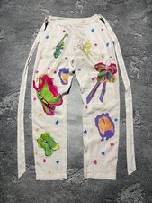 Dolce & Gabbana Silk Pants Butterfly Floral Print Rare Vintage Y2K Trousers Wmns