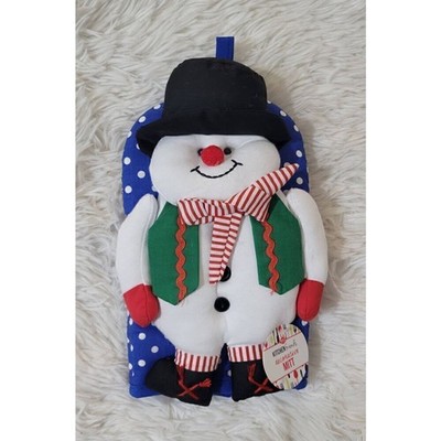Ritz Kitchen Friends Novelty Cotton Oven Mitts Snowbuddy Snowman New