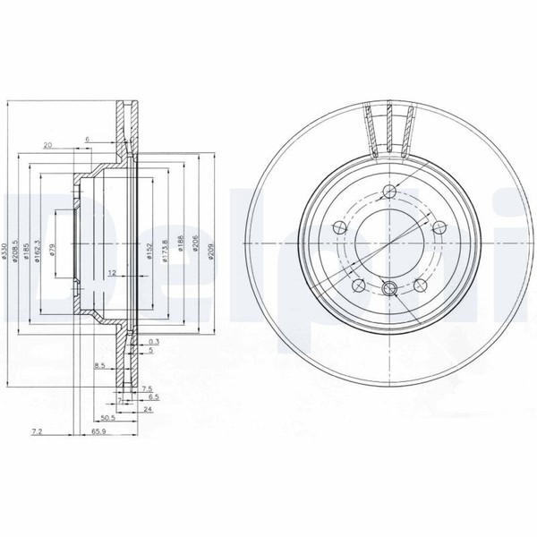 2X Delphi Bremsscheibe BG3959 FüR Bmw X1 E93 E82 E88 E92 E91 E90 E81 E87 3Er 1Er-image