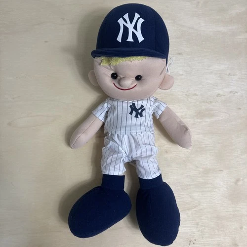 Vintage Nanco Baseball NY YANKEES PLUSH Boy In Jerser W/ Hat Doll Toy W/ Tag 14”