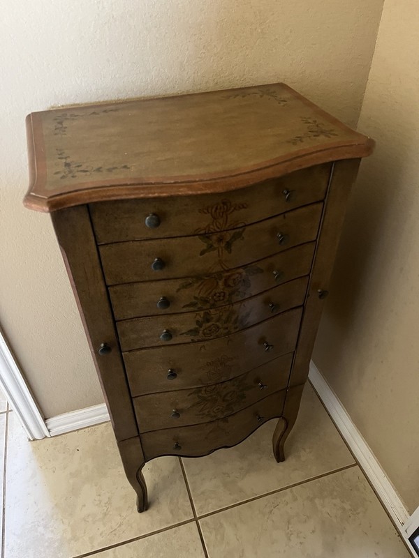 Last Chance: Louis XV Style Jewelry Armoire W/ Floral Motif