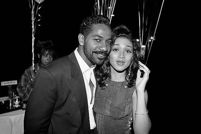 Singers Keith Washington Chante Moore poses for photos after their- Old Photo