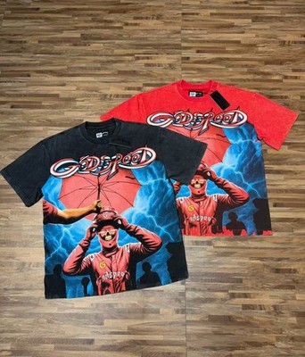 Mens Godspeed Lightning Skull Racing Driver print Short sleeved T-shirt
