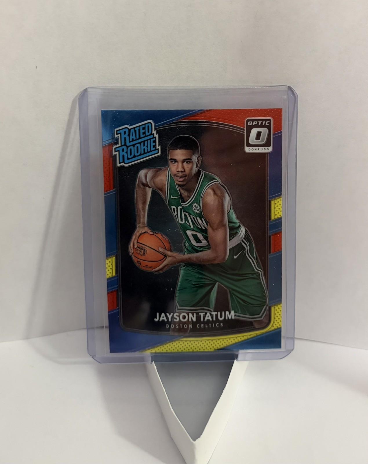 Jayson Tatum -2017-18 Donruss Optic Rated Rookie #198 Red and Yellow Prizm (RC)