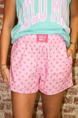 Lulu Mac Light Pink/ Pink Polka Dot Boxer Shorts