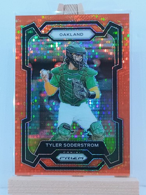 #ad 2024 Panini Prizm Tyler Soderstrom #266 Orange Pulsar Prizm 399 RC $1.99