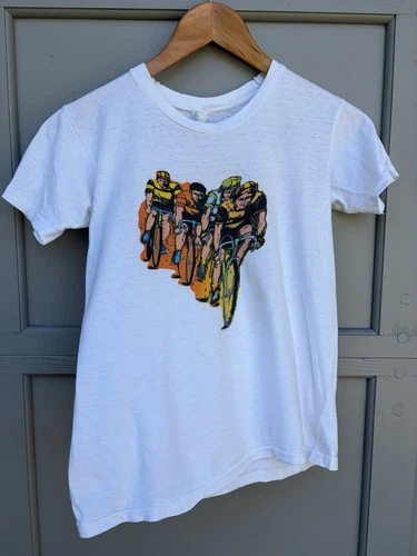 70s Road Bike Race Eddy Merckx Cycling Champion T Shirt 1970s vintage concert t-shirt, vintage, single stitch, B+ condition