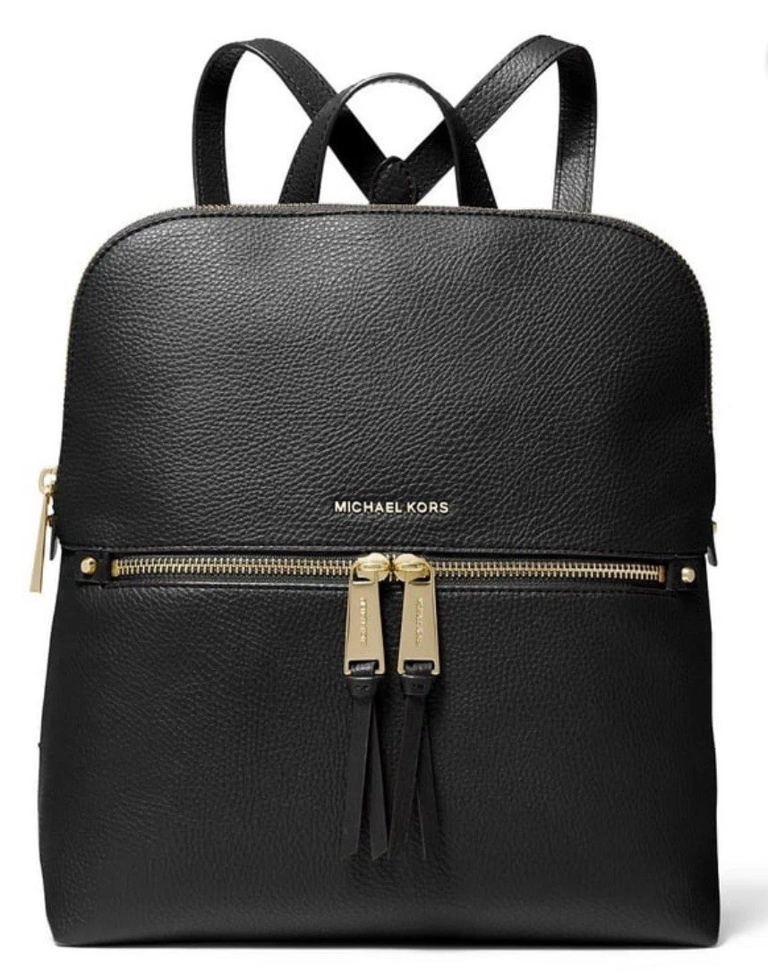 Michael Kors Rhea Zip Medium Slim Backpack Pebbled Leather  display picture 2