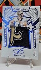 2024 Panini Flawless Derek Carr Star Swatch Signatures Sapphire Patch Auto 08/10