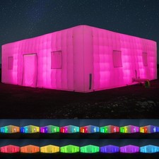 Inflatable Party Tent 32.8 x 32.8 x 13.12FT Inflatable Nightclub with LED Lights