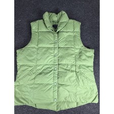 Lands End Puffer Vest Green Goose Down Kids Size L 14-16 Vibrant Outdoor