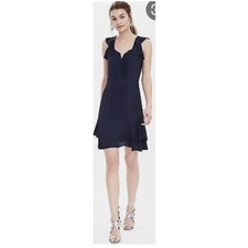 Banana Republic Navy Flutter-Sleeve Pintuck D...