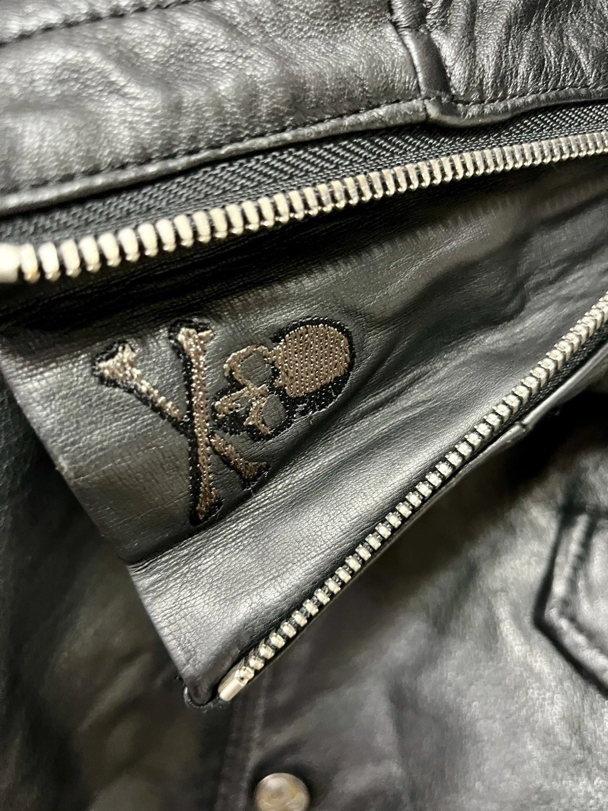 Rare Mastermind Japan MMJ Lambskin Leather Hoodie Size-XL Made in Japan π―π΅ - product detail image 24