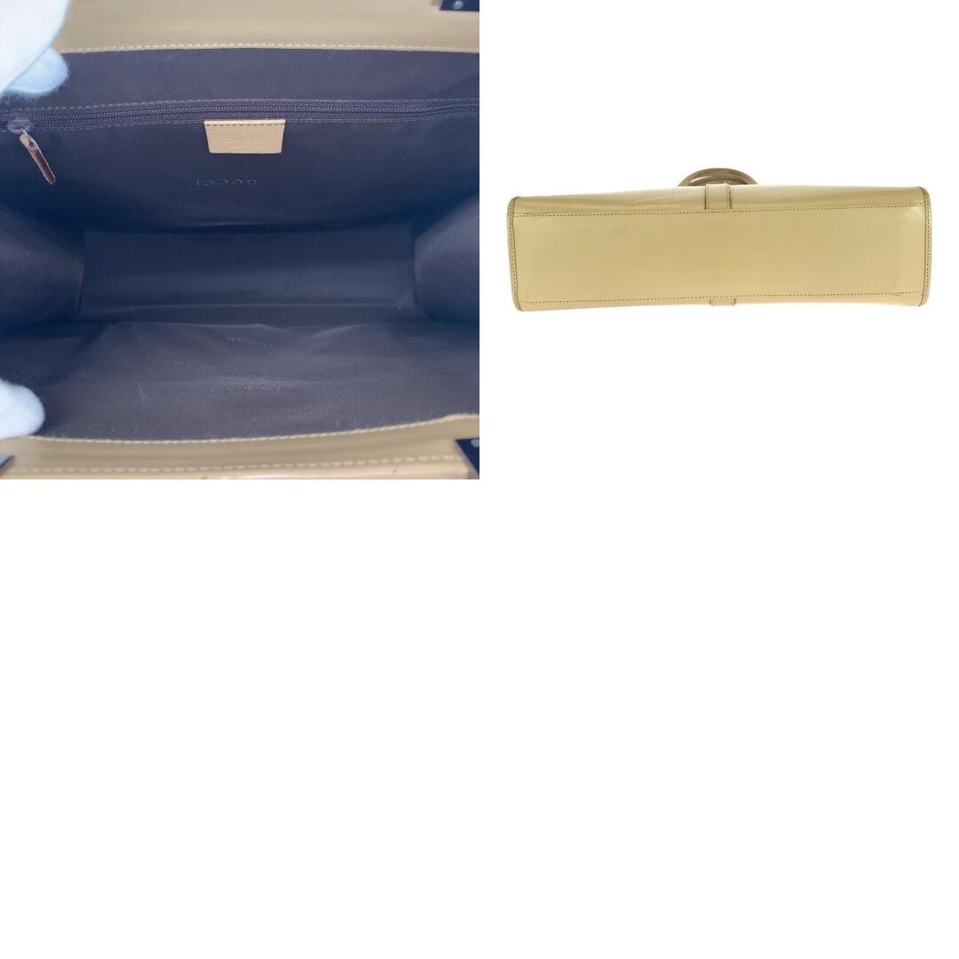 Gucci Jackie Tote Bag Beige Silver Hardware Leather Used Handbag thumbnail 4