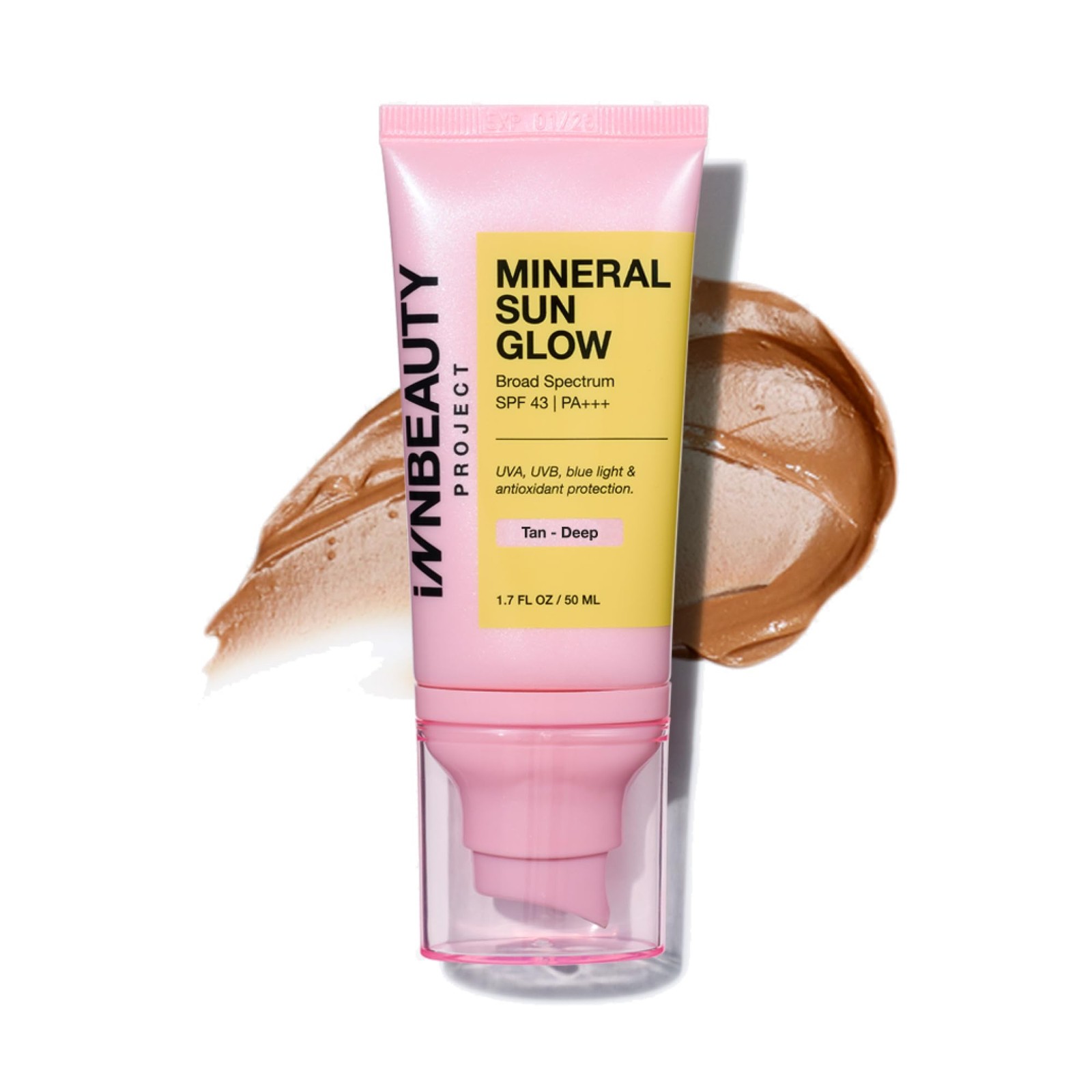 INNBEAUTY Project Mineral Sun Glow Broad Spectrum Sunscreen SPF 43 PA+++ with