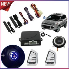 Car Keyless Entry Engine Start Alarm System Push Button Remote Starter Stop Kit