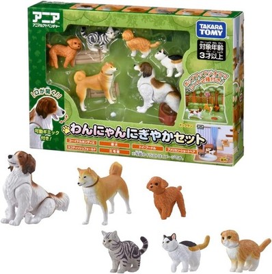 Takara Tomy Animal Set Dog and Cat Action Mini Figures Model Cute