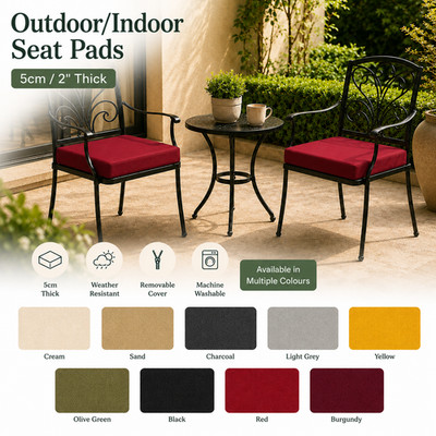 Wasserdichte Outdoor Garten Stuhl Kissen 5cm Dicke Schaumstoff Pad Strapazierfähig Reißverschluss Abdeckung