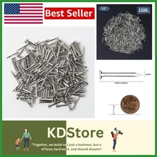 1200pcs Nickel Plated Wall & Finishing Nails - Durable 1/2" Tiny Nails for Cr...