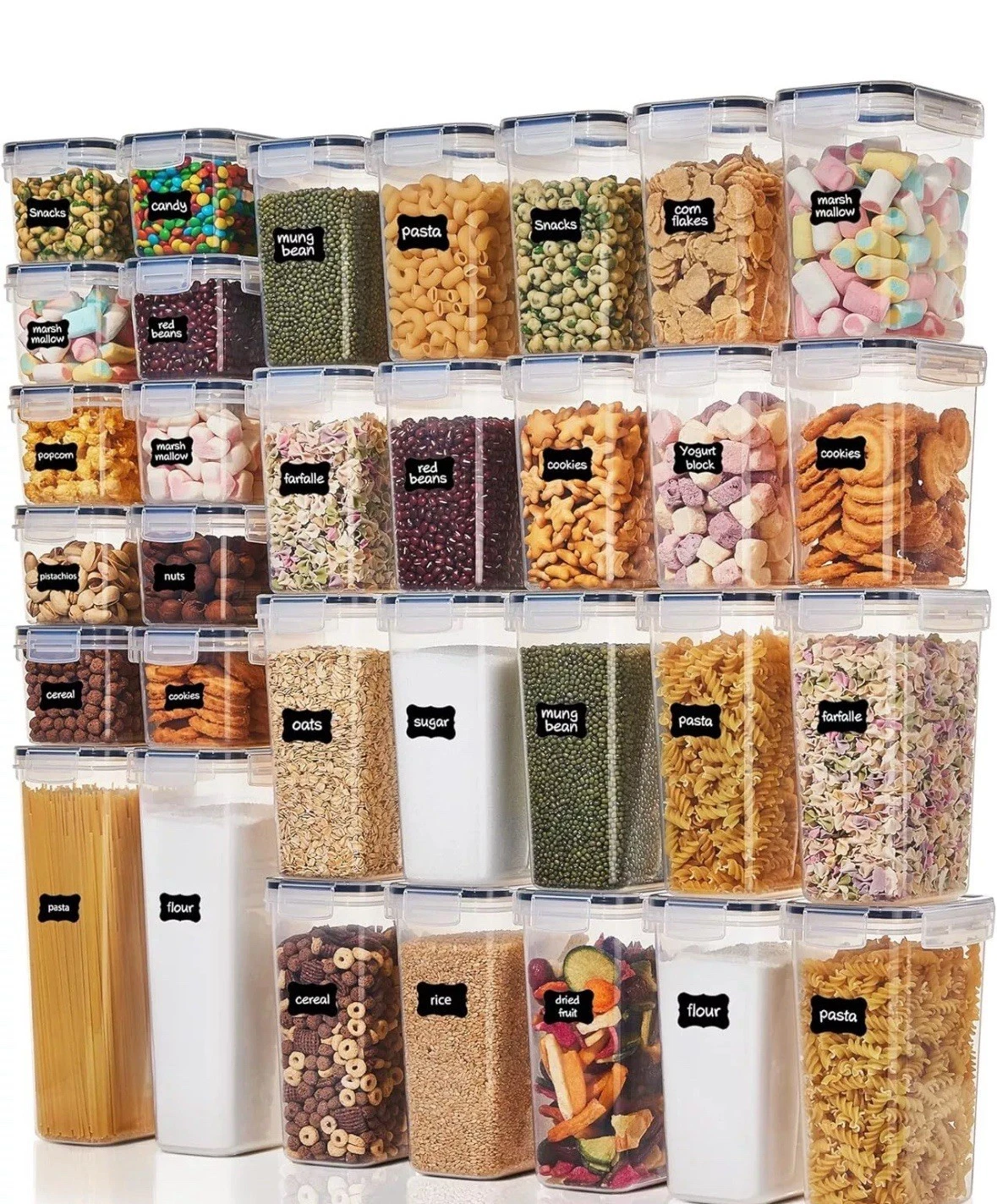 Vtopmart 32pcs Airtight Food Storage Containers Set BPA Free Plastic Kitchen ...
