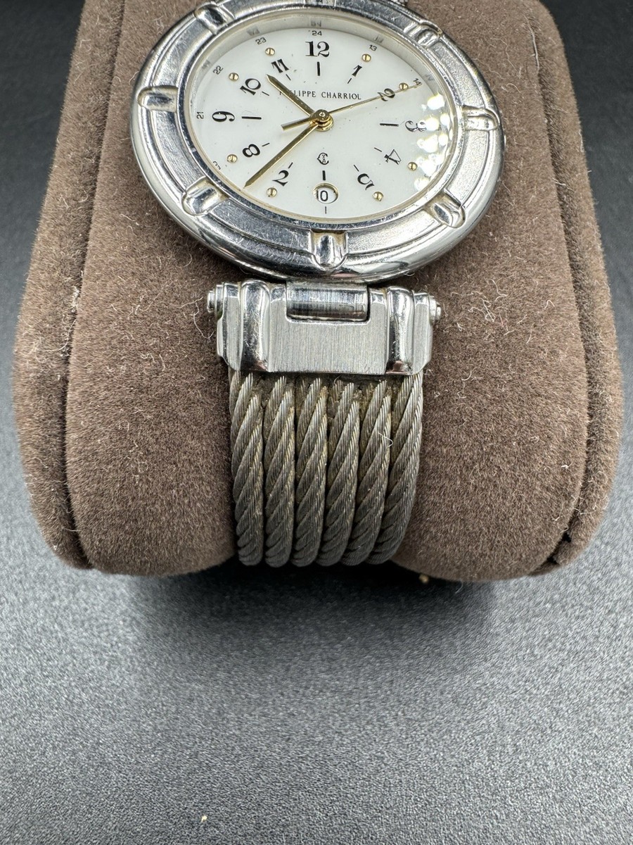 Philippe Charriol Watch Men's Wire Celtic Swiss Made Silver & Gold