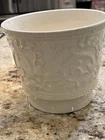 Vintage MCM Haeger Art Pottery #1 White Planter Swirl Leaf And Vine Pattern #1
