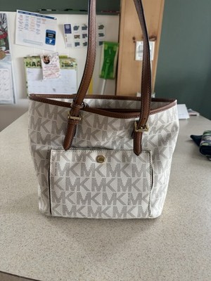 Michael Kors Large White Leather Jet Set Bag