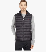 POLO RALPH LAUREN Packable Down Vest Polo Black Size L NWT