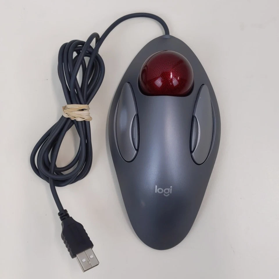 Logitech TrackMan Marble T-BC21 kabelgebundene ergonomische optische Trackball Maus PC