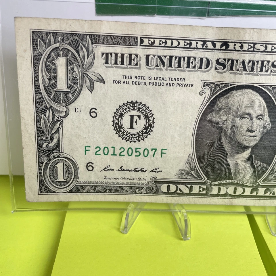 Dollar Birthday Note May 7 2012 $1 Bill Fancy Serial Number Anniversary - Image 3 of 4