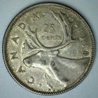 1938 Canada Silver 25 Cents Circulated Extra Fine Quarter Canadian Coin XF
