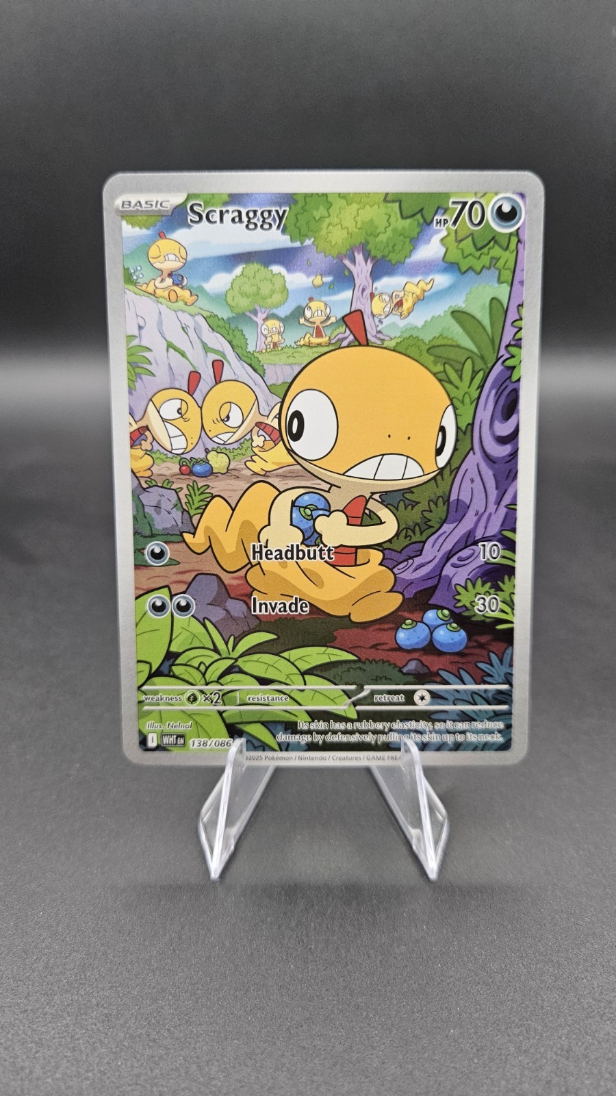 Scraggy 138/086 Sv: White Flare IR Holo