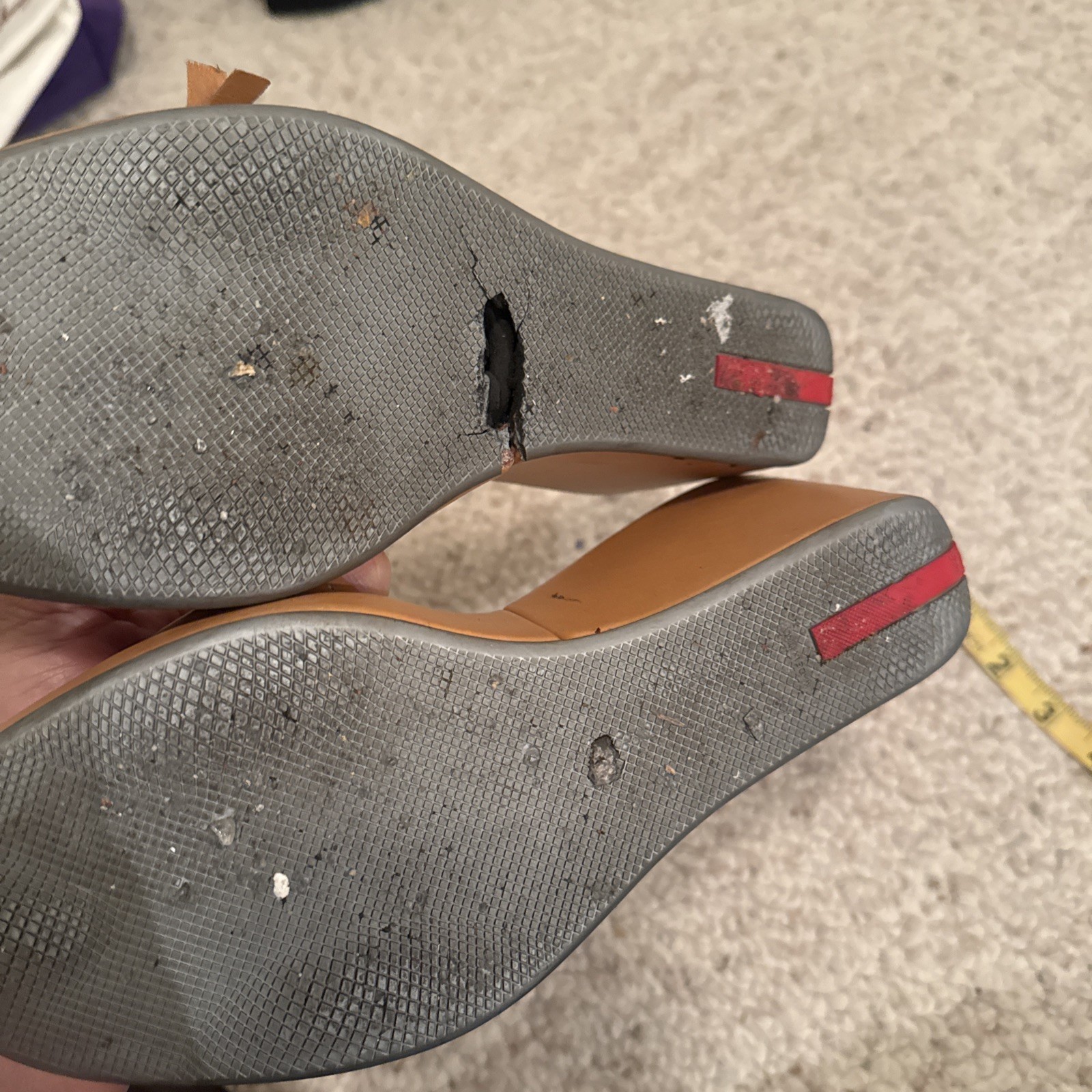 Prada Wedge Tan Beige Camel Sandals Shoes Women’s… - image 7