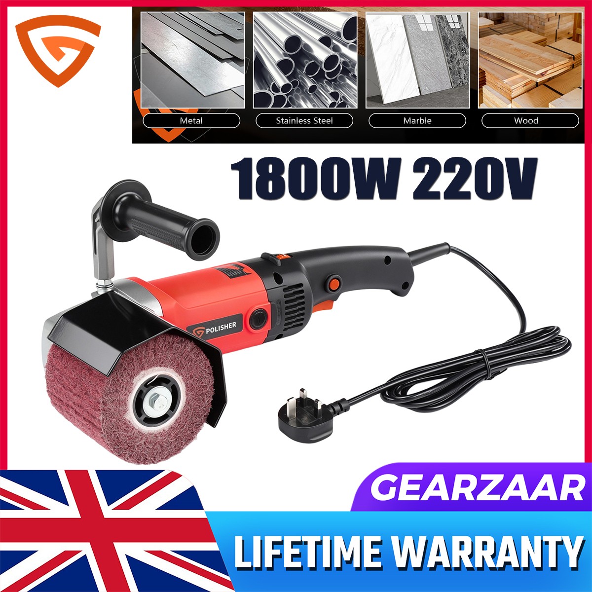 NEW 6 SPEED ELECTRIC BURNISHING 1800W 3000RPM SANDING DRUM WHEEL SANDER POLISHER