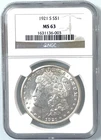 1921 S  $1 Morgan Silver Dollar  NGC MS 63