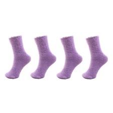 Women's Super Cozy Warm Fuzzy Socks - Colored Plush Fluffy Socks - 4 Pair Value